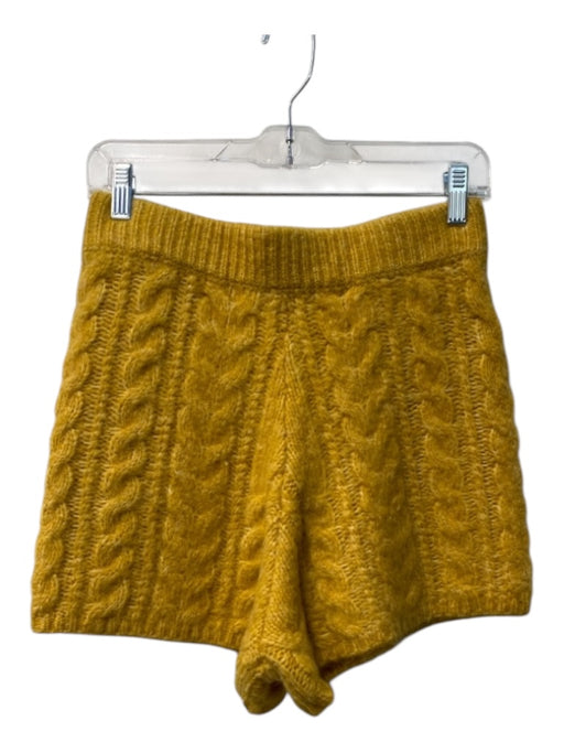 Daily Drills Size XS/S Marigold Acrylic Blend Cable Knit High Waist Shorts Marigold / XS/S