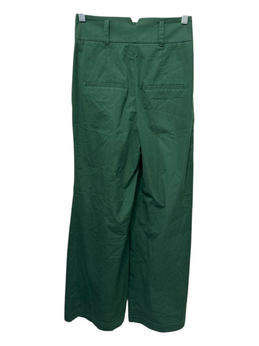 Veronica Beard Size 0 Green Cotton Blend Pleat Detail Mid Rise Zip Fly Pants Green / 0