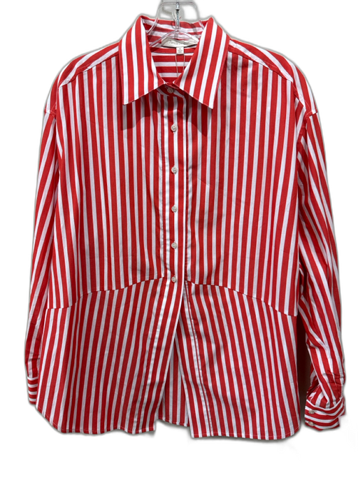 Favorite Daughter Size XS Red & White Cotton Stripe Oversized Button Down Top Red & White / XS