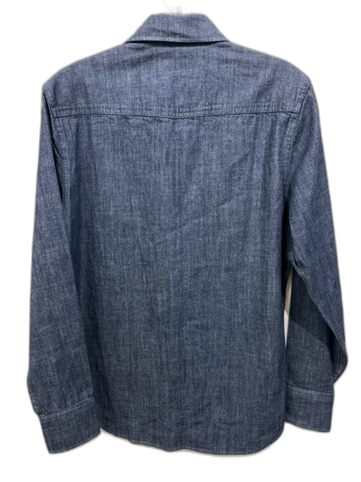 GoodLife Size S Dark Wash Cotton Chambray Long Sleeve Snap Button Top Dark Wash / S