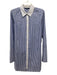 Abbey Glass Size XS Blue & White Cotton Striped Button Up Long Sleeve Dress Blue & White / XS