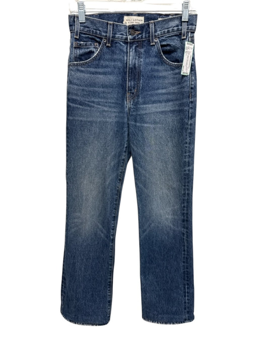 Nili Lotan Size 25 Medium Wash Cotton Denim Mid Rise Zip Fly Straight Leg Jeans Medium Wash / 25