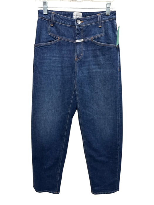 Closed Size 24 Medium Wash Cotton Denim Mid Rise Zip Fly Barrel Jeans Medium Wash / 24