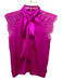 Generation Love Size XS Pink Silk Floral Lace Detail Cap Sleeve Tie Neck Top Pink / XS