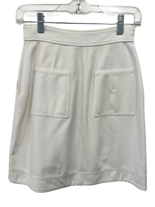 Diane Von Furstenberg Size 0 White No Fabric Tag Zip Up Pockets Skirt White / 0