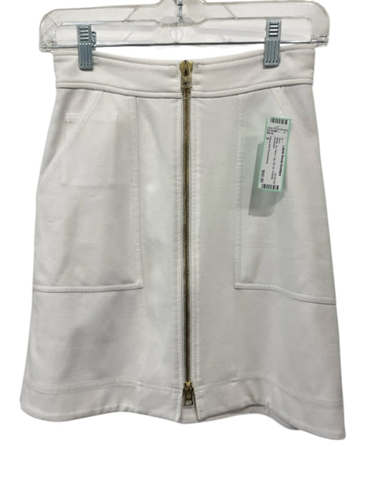 Diane Von Furstenberg Size 0 White No Fabric Tag Zip Up Pockets Skirt White / 0