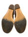 Coach Shoe Size 7 Golden Beige Leather & Canvas Raffia Ankle Buckle Wedges Golden Beige / 7