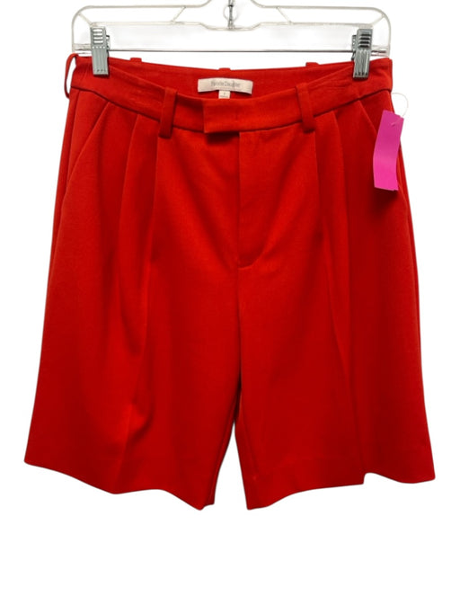 Favorite Daughter Size 2 Red Polyester & Rayon Pleats Zip Fly High Rise Shorts Red / 2