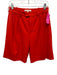 Favorite Daughter Size 2 Red Polyester & Rayon Pleats Zip Fly High Rise Shorts Red / 2