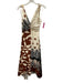 Tanya Taylor Size 00 White, Brown, Black Polyester Polka Dots V Neck Dress White, Brown, Black / 00