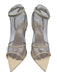 Schutz Shoe Size 7.5 Cream White & Clear Leather & PVC Pointed Toe Wedge Sandals Cream White & Clear / 7.5