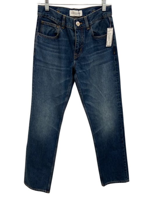 Brandon Maxwell Size 24 Medium Wash Cotton Zip Fly Cinch Back Jeans Medium Wash / 24