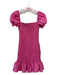 Zara Size XS Pink Polyester Smocked Flounce Hem Square Neck Dress Pink / XS