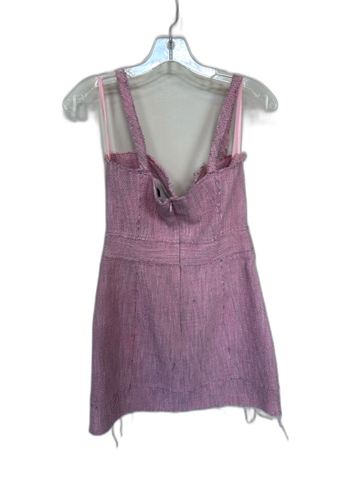 Milly Size 4 Pink & gray Cotton Blend Sleeveless Tweed Sweetheart Neckline Dress Pink & gray / 4