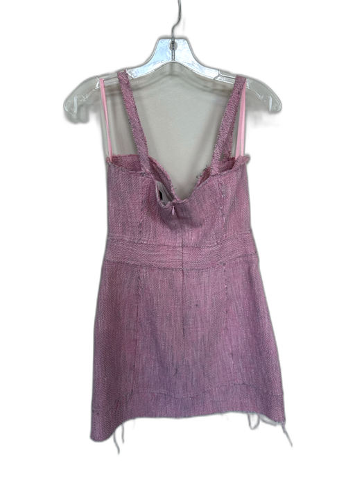 Milly Size 4 Pink & gray Cotton Blend Sleeveless Tweed Sweetheart Neckline Dress Pink & gray / 4