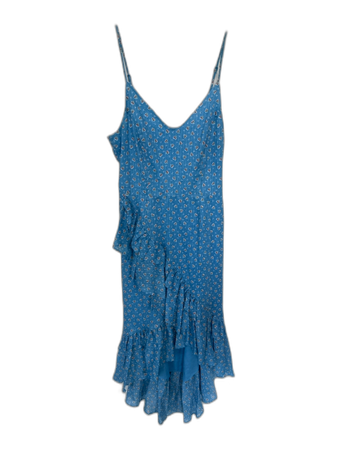 Loveshackfancy Size 0 Blue & Red Cotton Spaghetti Strap Hearts Ruffles Dress Blue & Red / 0