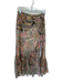 Ulla Johnson Size 4 Tan & Purple Silk Blend Side Zip Floral Slit Maxi Skirt Tan & Purple / 4