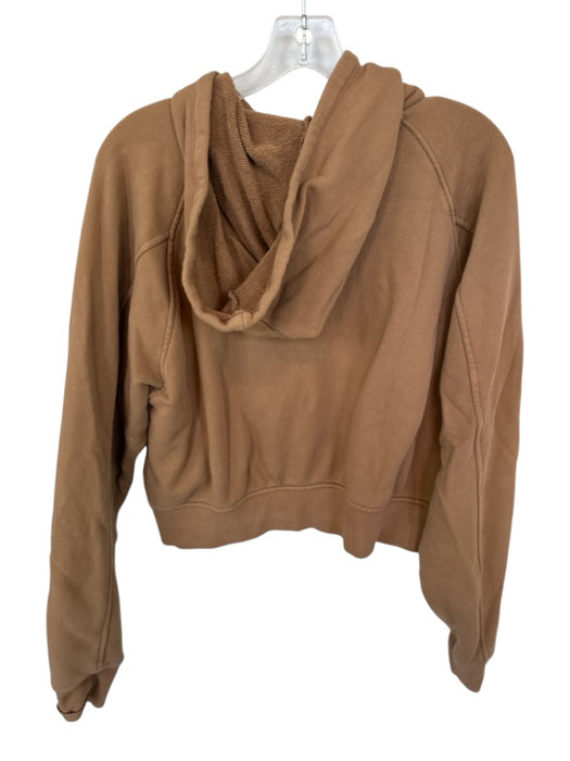 Beyond Yoga Size M Brown Cotton Blend Hood Full ZIp Cropped Athletic Jacket Brown / M