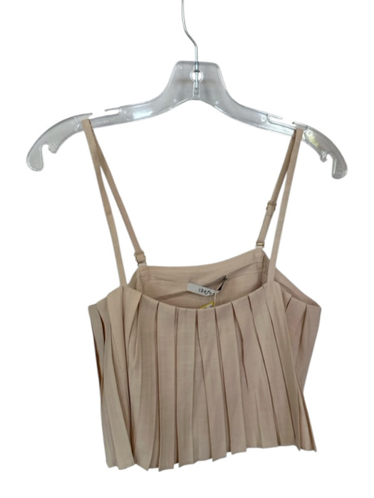The Femm Size XS Tan Polyester Spaghetti Strap Pleated Cropped Top Tan / XS