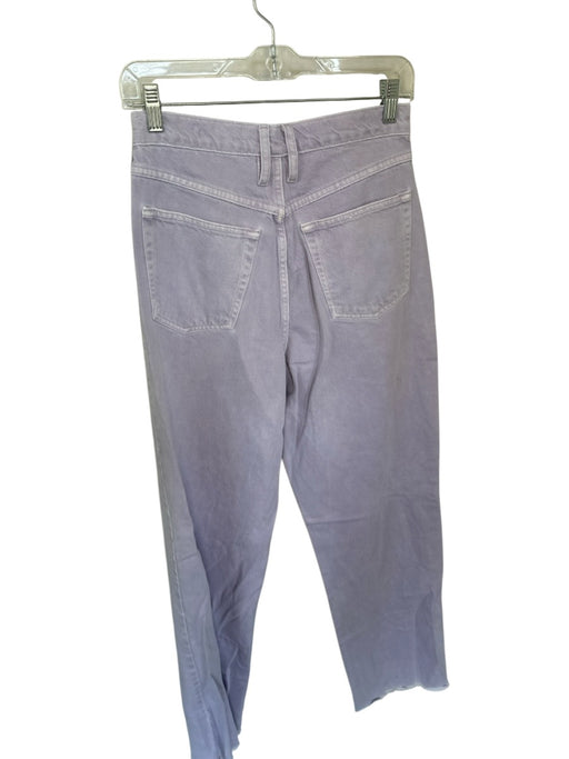 Frame Size 26 Lavender Cotton Blend High Waist Wide Leg Jeans Lavender / 26