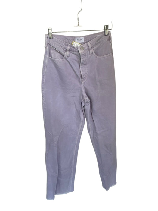 Frame Size 26 Lavender Cotton Blend High Waist Wide Leg Jeans Lavender / 26