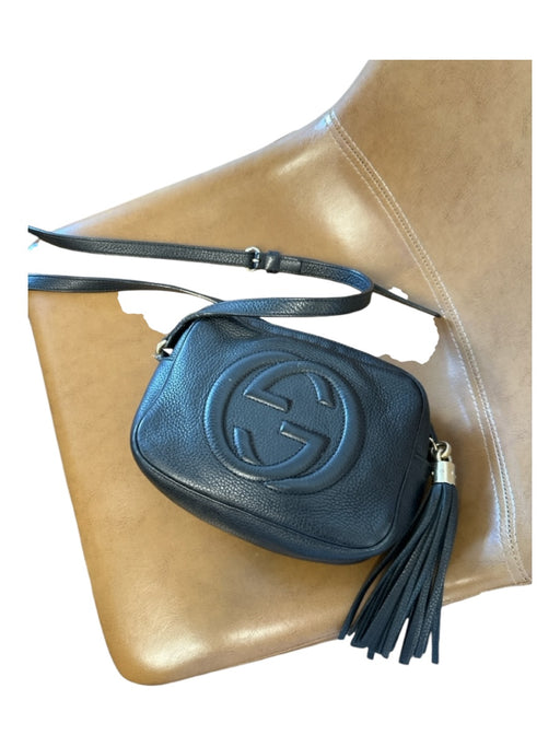 Gucci Black Leather Pebbled Crossbody Bag Black / S