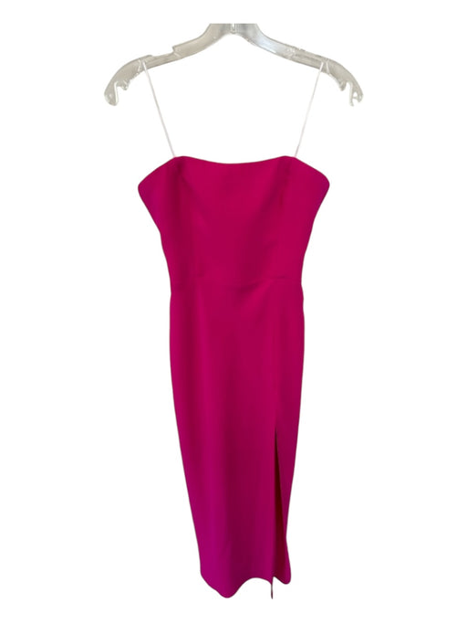 Amanda Uprichard Size S Hot pink Polyester Strapless Slit Midi Dress Hot pink / S