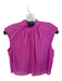 Ramy Brook Size S Purple Polyester Cap Sleeve High Neck Acordian Pleats Top Purple / S