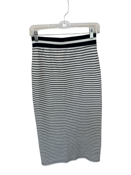 Ramy Brook Size S Navy & white Cotton Blend Waist Band Slit Midi Skirt Navy & white / S