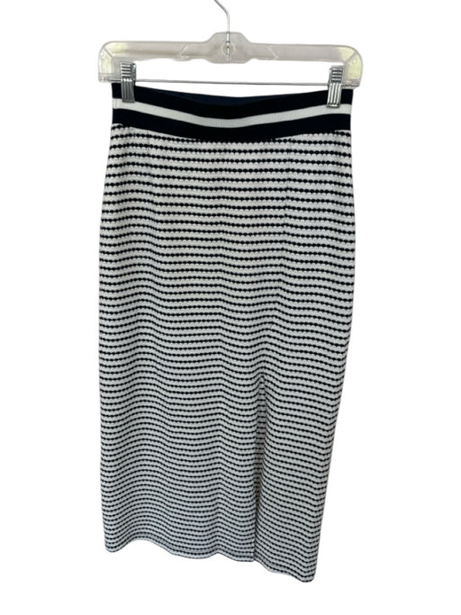 Ramy Brook Size S Navy & white Cotton Blend Waist Band Slit Midi Skirt Navy & white / S
