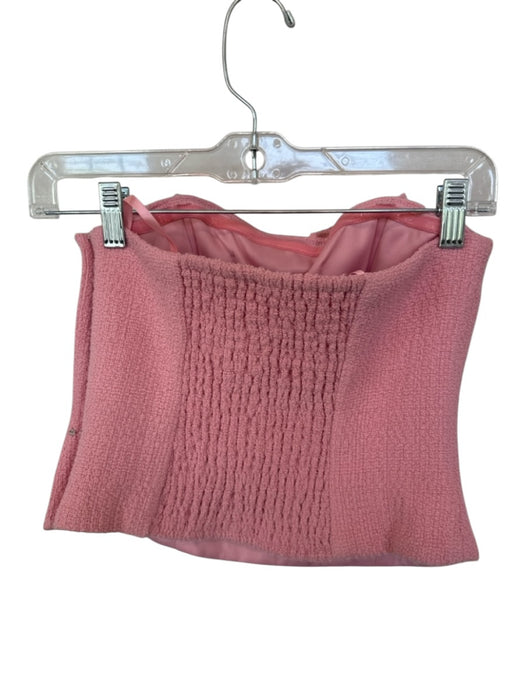 Hutch Size S Pink Polyester Blend Strapless Textured Cropped Top Pink / S