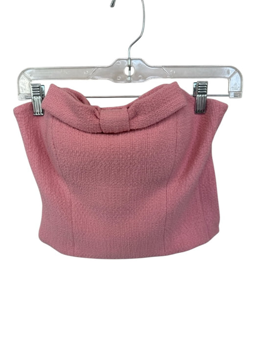 Hutch Size S Pink Polyester Blend Strapless Textured Cropped Top Pink / S