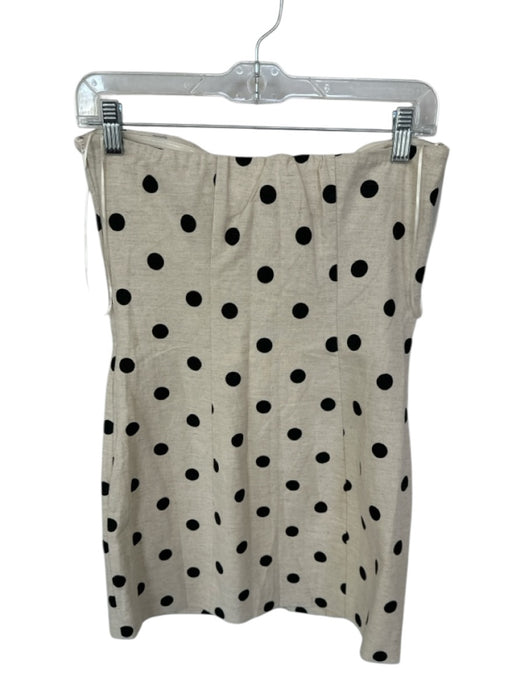 endless rose Size S Oatmeal & Black Cotton Blend Strapless Polka Dot Dress Oatmeal & Black / S