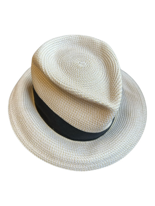 Eric Javits Cream & Black Straw Packable Hat Cream & Black / One Size
