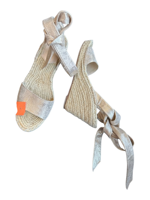 Loeffler Randall Shoe Size EST 8 Tan & Gold Leather Metallic Espadrille Sandals Tan & Gold / EST 8