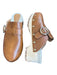 See By Chloe Shoe Size 39 Brown & Tan Leather Wood Buckle GHW Mules Brown & Tan / 39