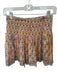 SLV Size Est S Tan & Pink Cotton Smocked Flowers Mini Skirt Tan & Pink / Est S