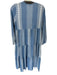 SLV Size One Size Blue & White Cotton Long Sleeve Tassels Maxi Abstract Dress Blue & White / One Size
