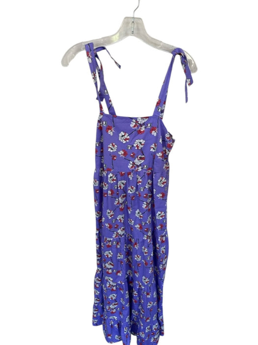 Sur La Vague Size Est S Purple & Red Cotton Floral tie strap Maxi Dress Purple & Red / Est S