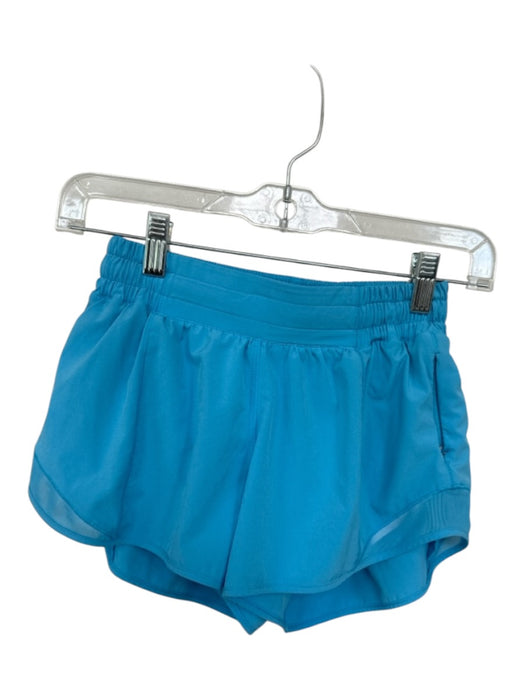 Lululemon Size 4 Electric Blue Nylon Blend Mesh Detail Zip Pocket Shorts Electric Blue / 4