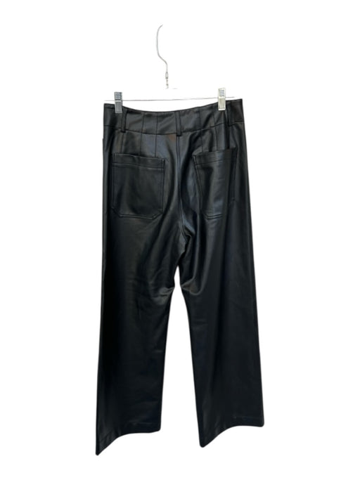 Maeve Size 26 Black Vegan Leather Front Pocket Leather Wide Leg Pants Black / 26