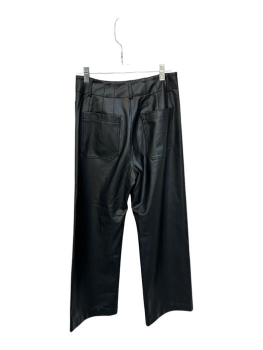 Maeve Size 26 Black Vegan Leather Front Pocket Leather Wide Leg Pants Black / 26