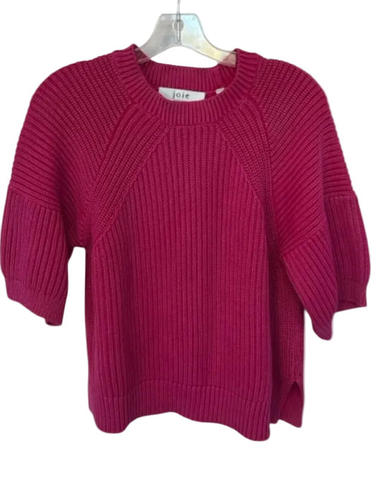 Joie Size S Pink Cotton Knit Short Sleeve Puff Top Pink / S