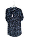 Equipment Size XS Navy & white Silk Short Sleeve Animal Print Button Down Dress Navy & white / XS