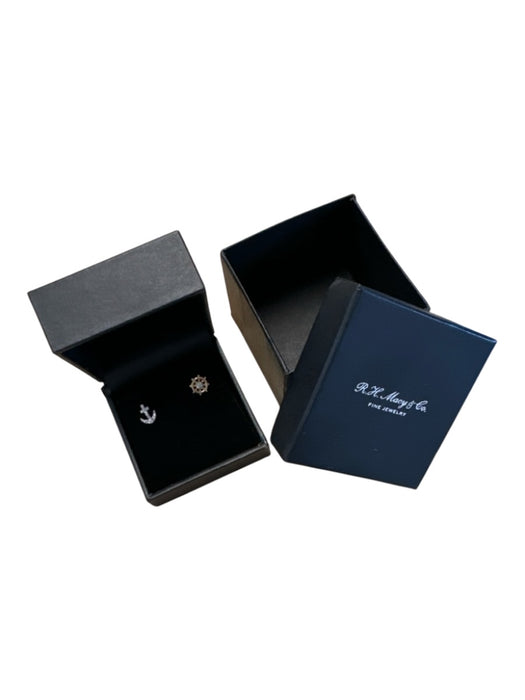 Macys gold & silver Gold Diamonds Anchor Studs Earrings gold & silver