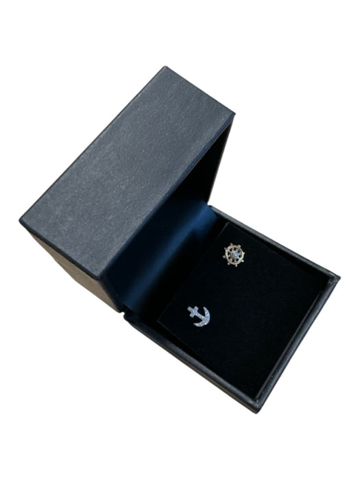 Macys gold & silver Gold Diamonds Anchor Studs Earrings gold & silver