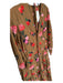 Pearl by Lela Rose Size 2 Brown & Red Cotton Long Balloon Sleeve Flowers Dress Brown & Red / 2