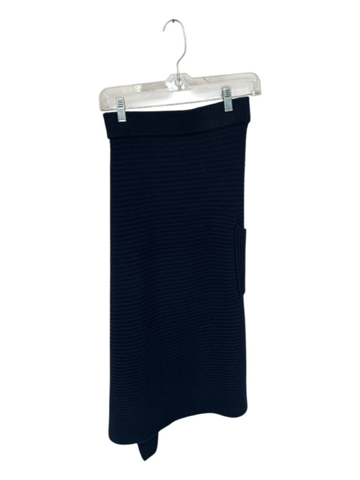 Tibi Size XXS Navy Wool Elastic Waist Knit A Line Maxi Skirt Navy / XXS