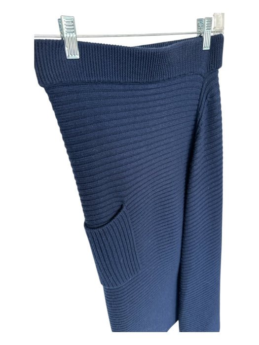 Tibi Size XXS Navy Wool Elastic Waist Knit A Line Maxi Skirt Navy / XXS