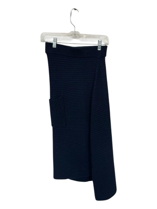 Tibi Size XXS Navy Wool Elastic Waist Knit A Line Maxi Skirt Navy / XXS
